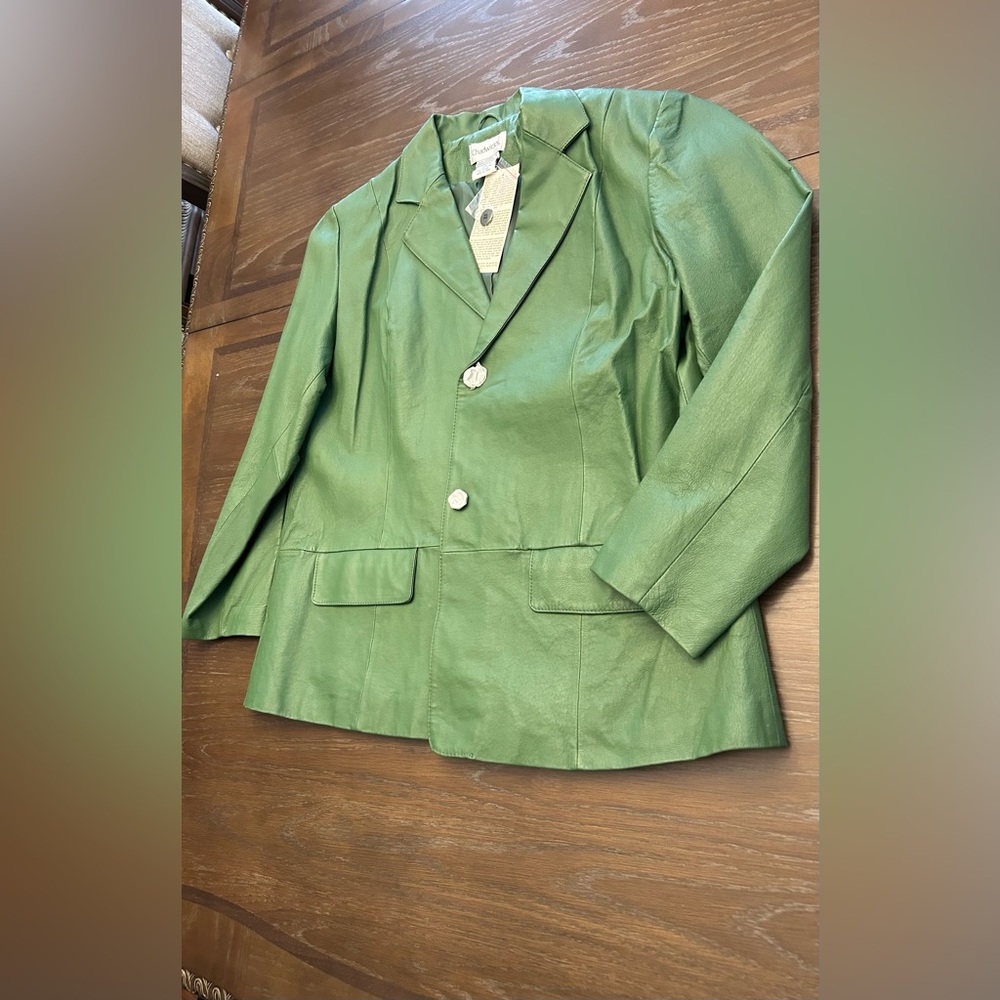Chadwicks Green Leather Blazer